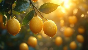 Lemon Wallpaper: Fresh Citrus Fruit on Tree for Desktop