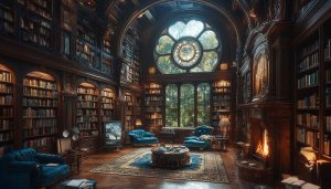 Library Wallpaper, Study Room Wallpaper, Victorian Wallpaper, Bookcase Wallpaper, 4k