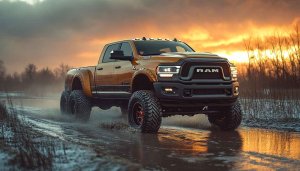 Ram Truck Wallpaper: Custom Truck, Mudding, 4K Wallpaper