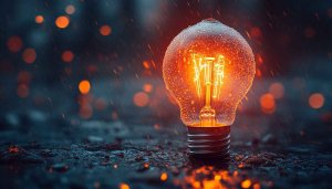 Glowing Light Bulb Wallpaper: Rain, Energy, Idea, 4K, Desktop
