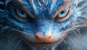 Dragon Wallpaper 4K: Blue Fantasy Dragon Close-up for Desktop, Laptop