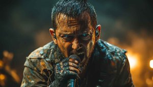 Metal Concert Wallpaper: Vocalist Live Performance Background for Desktop