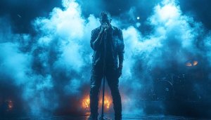 Rock Concert Wallpaper: Singer on Stage, Music Background, 4k