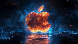 Apple Logo Fire Wallpaper, 4K iPhone Wallpaper, Desktop Background
