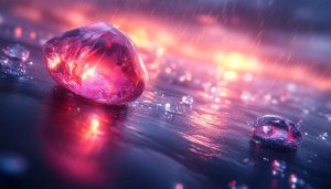 Gemstone Wallpaper: Ruby, Pink Crystals, 4k Resolution Backgrounds