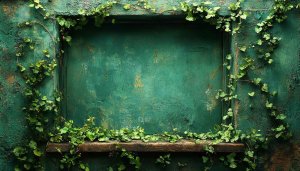 Green Aesthetic Wallpaper: Ivy Covered Rustic Wall - 4k Wallpaper