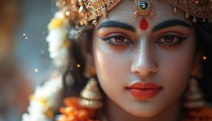 Goddess Durga Wallpaper: Navratri Festival, Hindu God, 4K Wallpaper