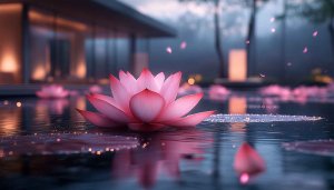 Pink Lotus Flower Wallpaper, Water Lily Wallpaper, Pond Wallpaper