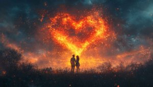 Couple Love Heart Sky Wallpaper For Desktop & Mobile in 4k