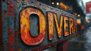 Rustic Texture Wallpaper: Vintage Metal Sign Urban Decay Aesthetic