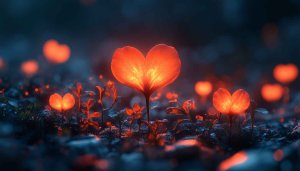 Heart Flower Wallpaper: Love Plants in 4K For Desktop