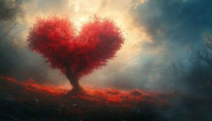 Heart Tree Wallpaper: Valentine's Day Tree Love Wallpaper