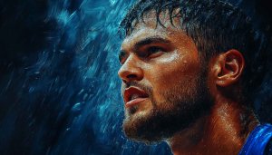 Athlete Portrait Wallpaper: Sweaty Sportsman, Man Wallpaper, 4K Resolution