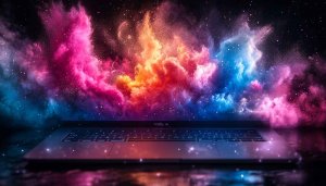Laptop Nebula Space Wallpaper for Desktop and Mobile [4K]