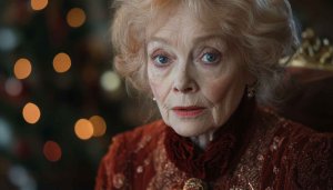 Elegant Woman Christmas Portrait Wallpaper for Desktop and Mobile