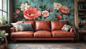 Floral Wallpaper: Living Room Interior Design, Aesthetic Room Wallpaper