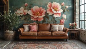 Floral Wallpaper: Vintage Living Room Decor Wallpaper for Desktop