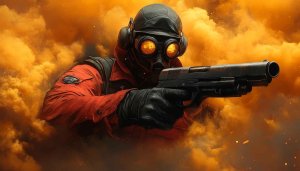 Hazmat Suit Wallpaper: Man With Gun In Smoke, High-Resolution Images