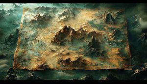 Antique Map Wallpaper: High-Resolution Fantasy World Map for Desktop