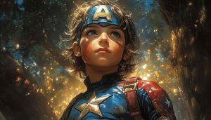 Captain America Wallpaper - Kid Version - Superhero Marvel Art