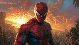 Spider-Man Wallpaper: Marvel Superhero, Sunset Cityscape, 4K Background