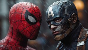 Spiderman vs Captain America 4k Wallpaper for desktop and laptop