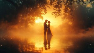 Romantic Couple Wallpaper: Golden Hour Love Theme for Desktop