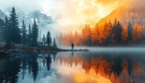 Mountain Lake Wallpaper, Nature Wallpaper, Landscape Wallpaper, Desktop Wallpaper