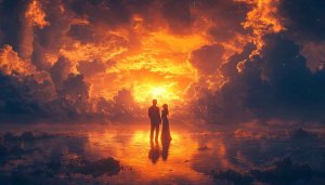 Romantic Couple Sky Wallpaper, Sunset Wallpaper, Love Wallpaper, 4k Wallpaper