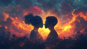 Love Wallpaper: Couple in Galaxy, Romance, 4k Wallpaper for mobile