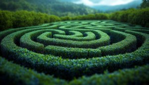 Green Maze Wallpaper, Garden Hedge Maze, Landscape Backgrounds for Desktop