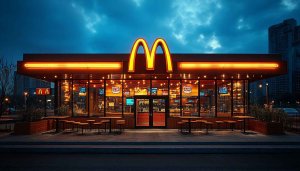 McDonalds Wallpaper: Neon Restaurant, Night Scenery, Aesthetic Background Images