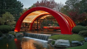 McDonald's Restaurant Wallpaper: Architecture, Interior Design, and Garden View