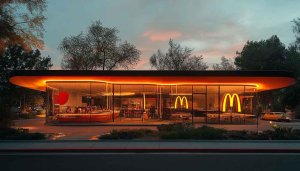 McDonalds Restaurant Wallpaper Aesthetic, Retro Style Wallpaper for Desktop