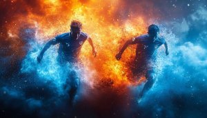 Intense Soccer Players Action Wallpaper, Sports Background, 4K Resolution