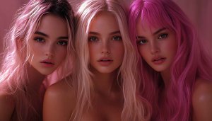 Pink Haired Girls Wallpaper, Aesthetic Women Background, Portrait HD