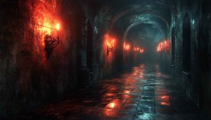 Dark Dungeon Wallpaper, Castle Corridor 4K, Gothic Theme Wallpaper