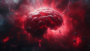 Red Brain Explosion Wallpaper: Sci-Fi, Space, 4K for Desktop