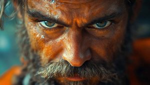 Intense Man Face Wallpaper, Portrait Wallpaper, Bearded Man Wallpaper