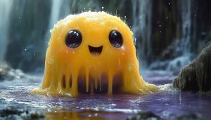 Cute Blob Monster Wallpaper, Cartoon Wallpaper, 4k Background