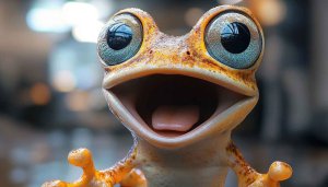 Cute Frog Wallpaper with Big Eyes for Desktop Background