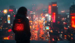 Cyberpunk City Wallpaper, Futuristic Night Cityscape, Dystopian Anime Scenery