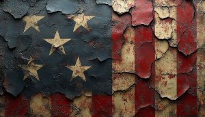 Grunge USA Flag Wallpaper, Distressed American Flag Background, 4k