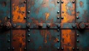 Rusty Metal Texture Wallpaper, Grunge Metal Background, Industrial Design