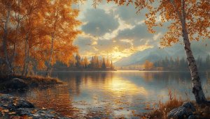 Autumn Lake Wallpaper, Nature Wallpaper, Landscape Wallpaper, 4K Wallpaper
