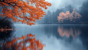Autumn Lake Wallpaper: Scenic Nature Scenery for Desktop, Laptop