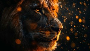 Majestic Lion Portrait Wallpaper: Animal, Wildlife, Predator 4k Wallpaper