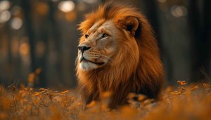 Lion wallpaper: Majestic animal wallpaper, lion portrait wallpaper, 4k wallpaper