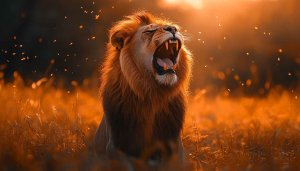 Roaring Lion Wallpaper: Wildlife Animal Wallpaper for Desktop and Mobile