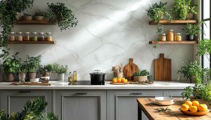 Kitchen Wallpaper: Plants, Jars, Countertop, 4k Wallpaper, Desktop Wallpaper